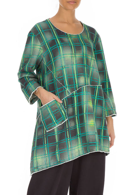 Green Checks Cotton Tunic