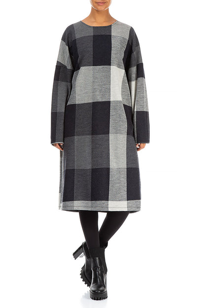 Grey Checks Pure Wool Dress 3
