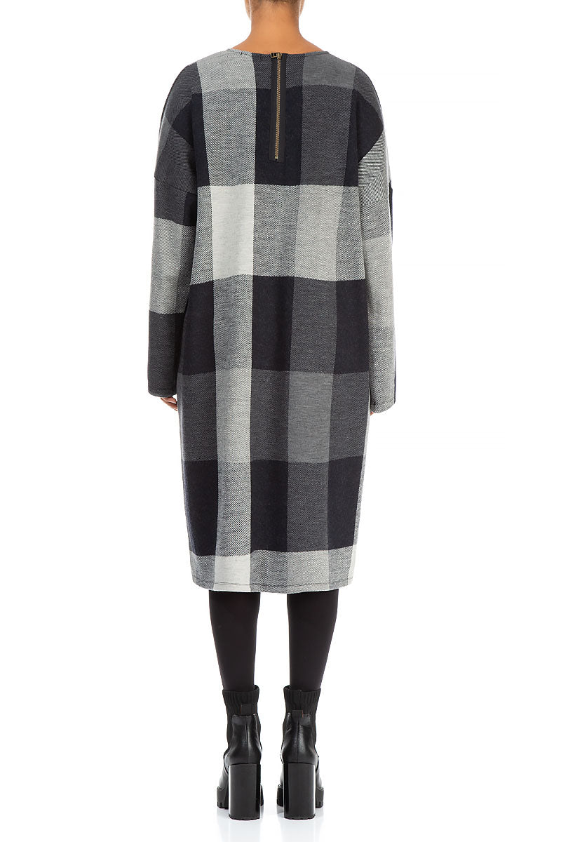 Grey Checks Pure Wool Dress 2