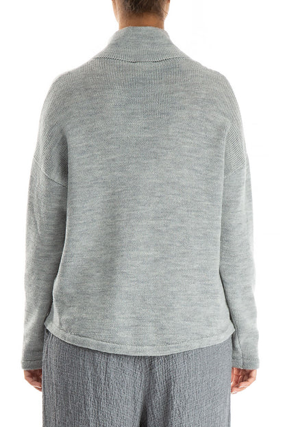 Grey Pure Wool Cardigan 2