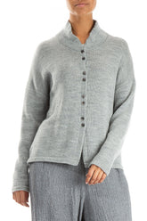 Grey Pure Wool Cardigan 3