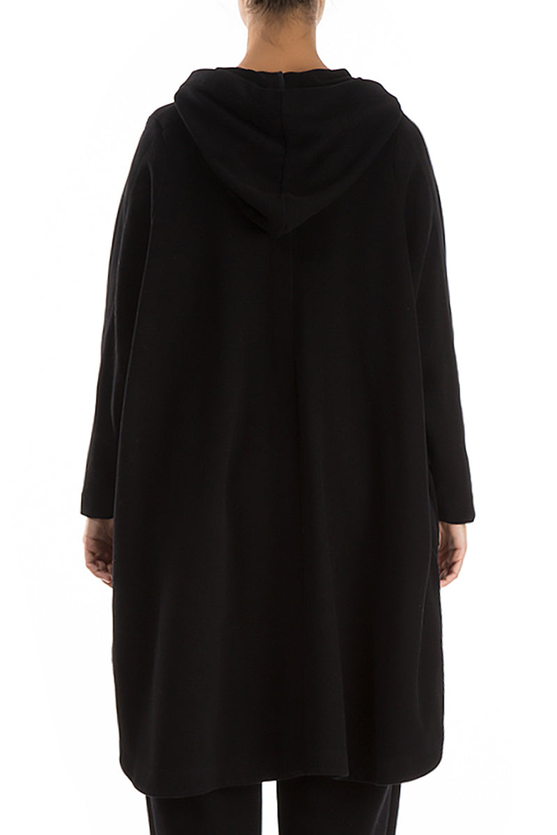 Hooded Oversized Black Jacket-Coat 2
