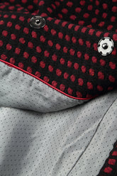 Hooded Dotty Red Wool Coat 5