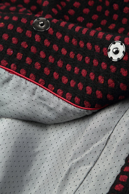 Hooded Dotty Red Wool Coat 5