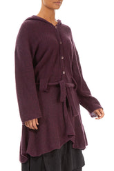 Hooded Mulberry Wool Cardigan 3
