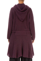 Hooded Mulberry Wool Cardigan 2