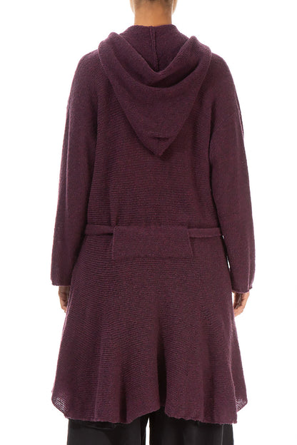 Hooded Mulberry Wool Cardigan 2
