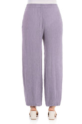 Straight Cropped Lavender Silk Viscose Trousers 2