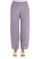 Straight Cropped Lavender Silk Viscose Trousers 1