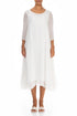 Layered White Textured Light Silk Dress 1