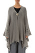 Light Grey Flared Wool Cotton Cardigan 1