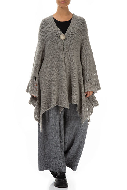 Light Grey Flared Wool Cotton Cardigan 3