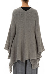 Light Grey Flared Wool Cotton Cardigan 2