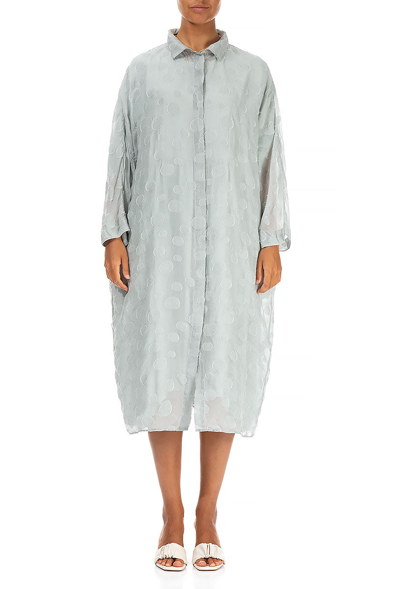 Light Grey Patterned Silk Cotton Dress Jacket