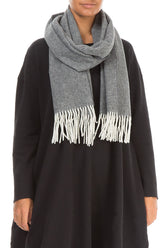 Light Grey Soft Merino Wool Scarf 3
