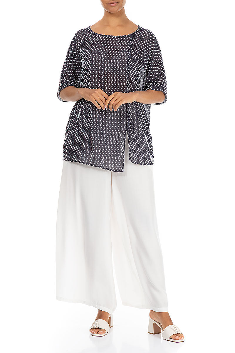 Amethyst Dotty Silk Blouse 4