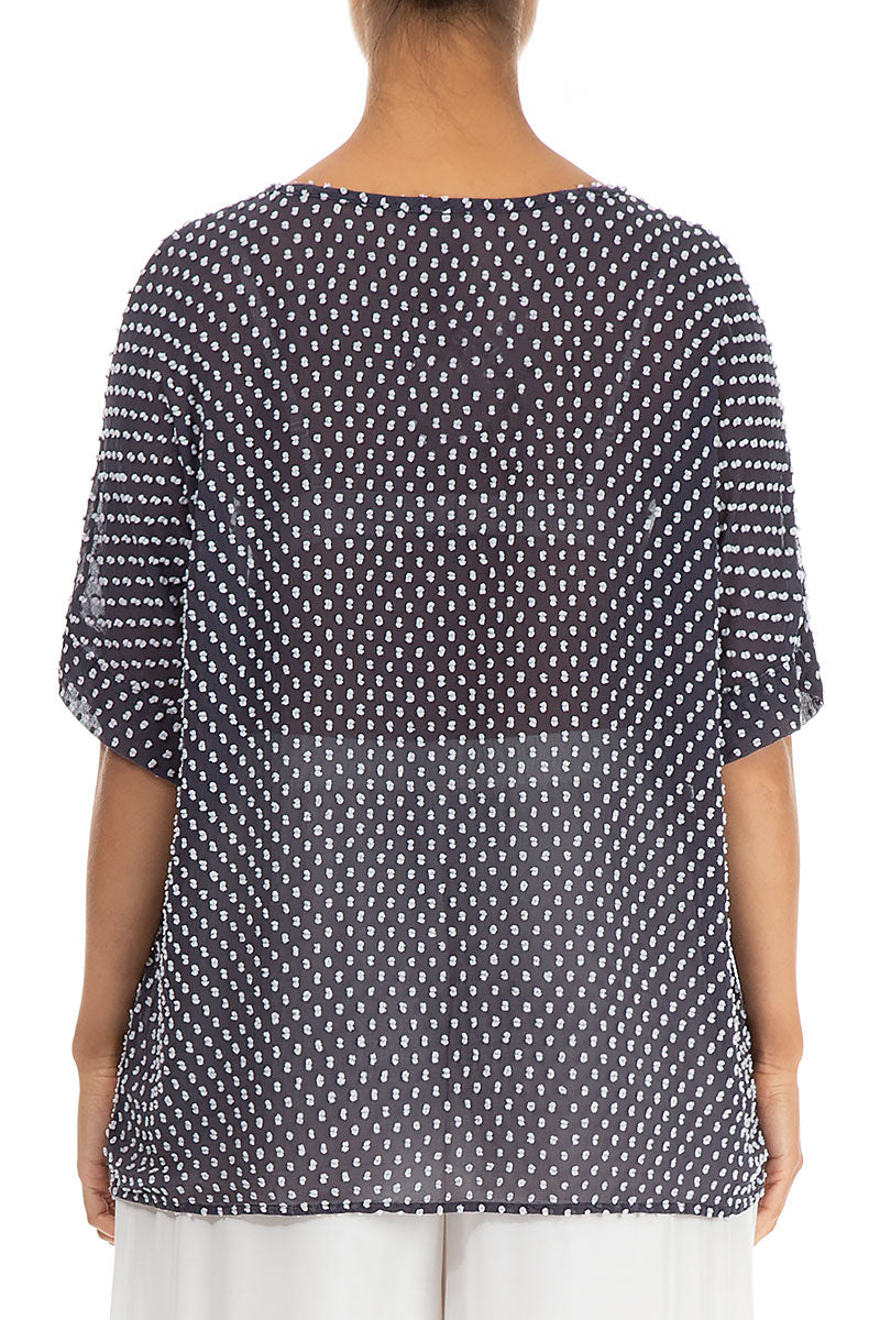 Amethyst Dotty Silk Blouse 2