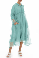 Long Mint Green Silk Chiffon Jacket 5