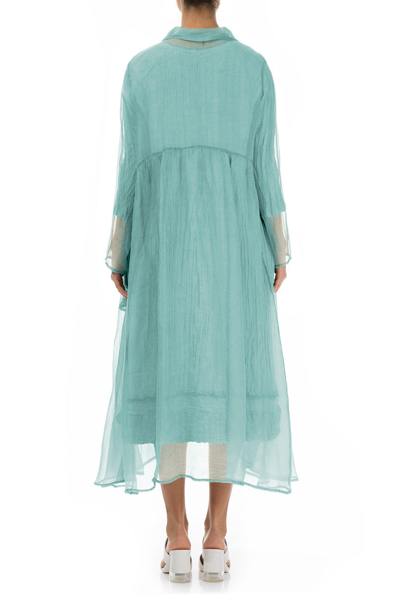 Long Mint Green Silk Chiffon Jacket – grizas.com
