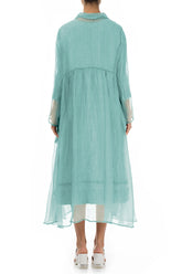 Long Mint Green Silk Chiffon Jacket 2