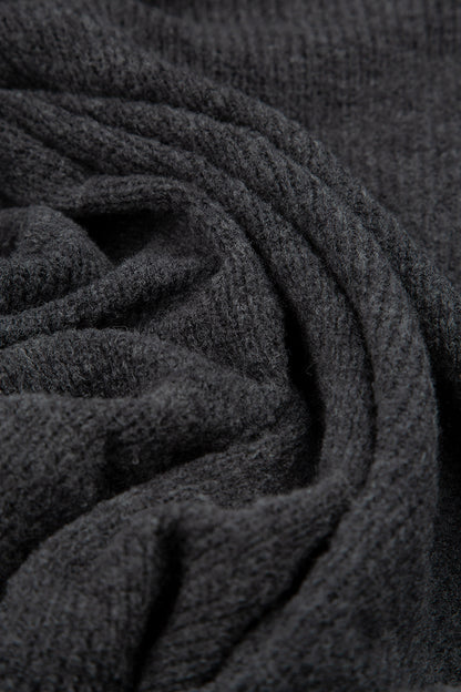 Long Open Dark Grey Wool Cardigan 5