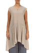 Longer Back Beige Textured Silk Tunic 1