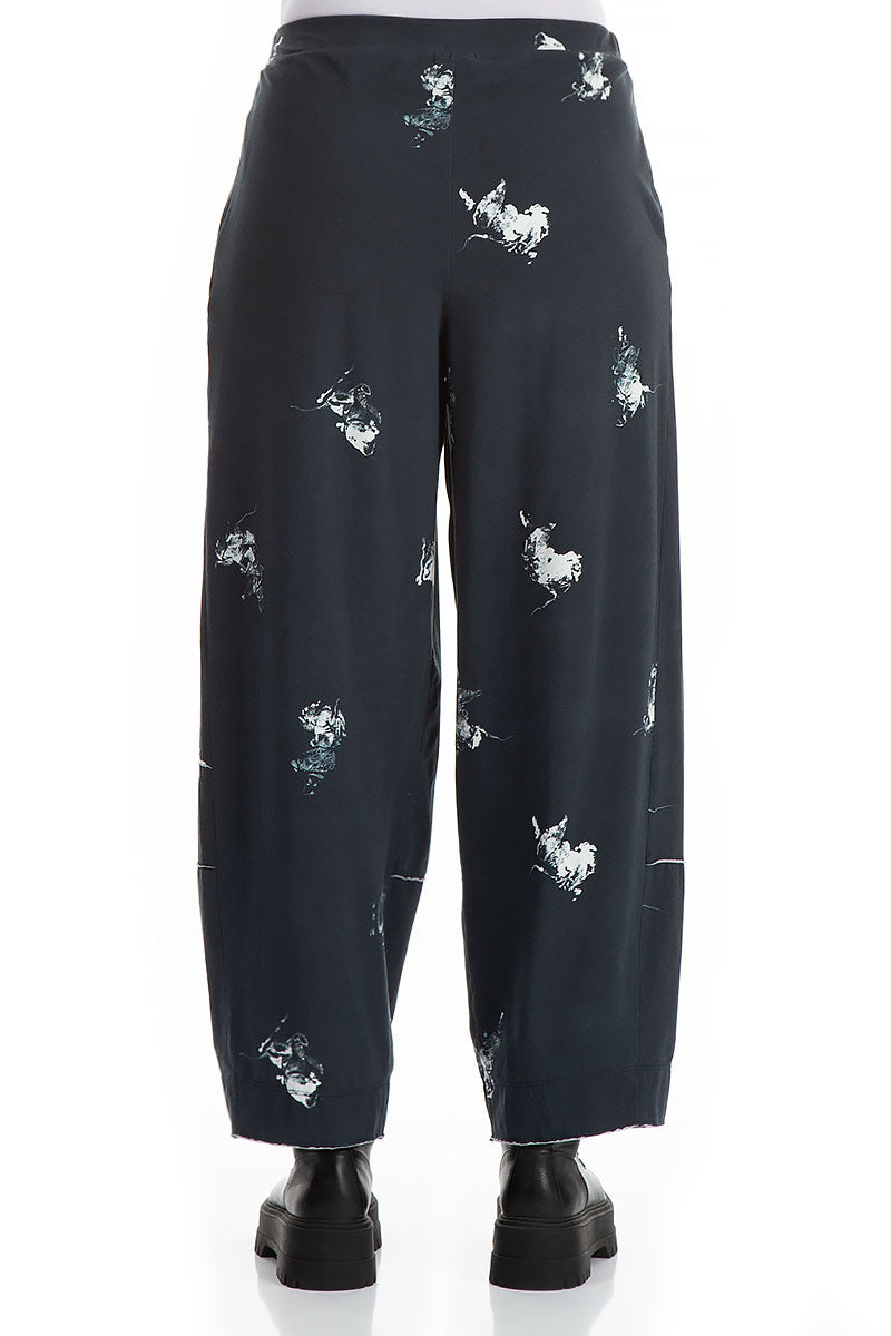 Loose Abstract Print Jersey Cotton Trousers 2