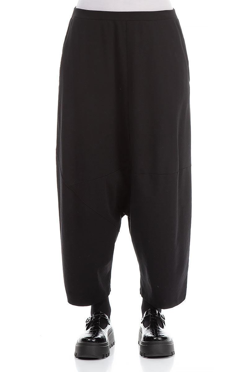 Loose Baggy Black Cotton Trousers 1