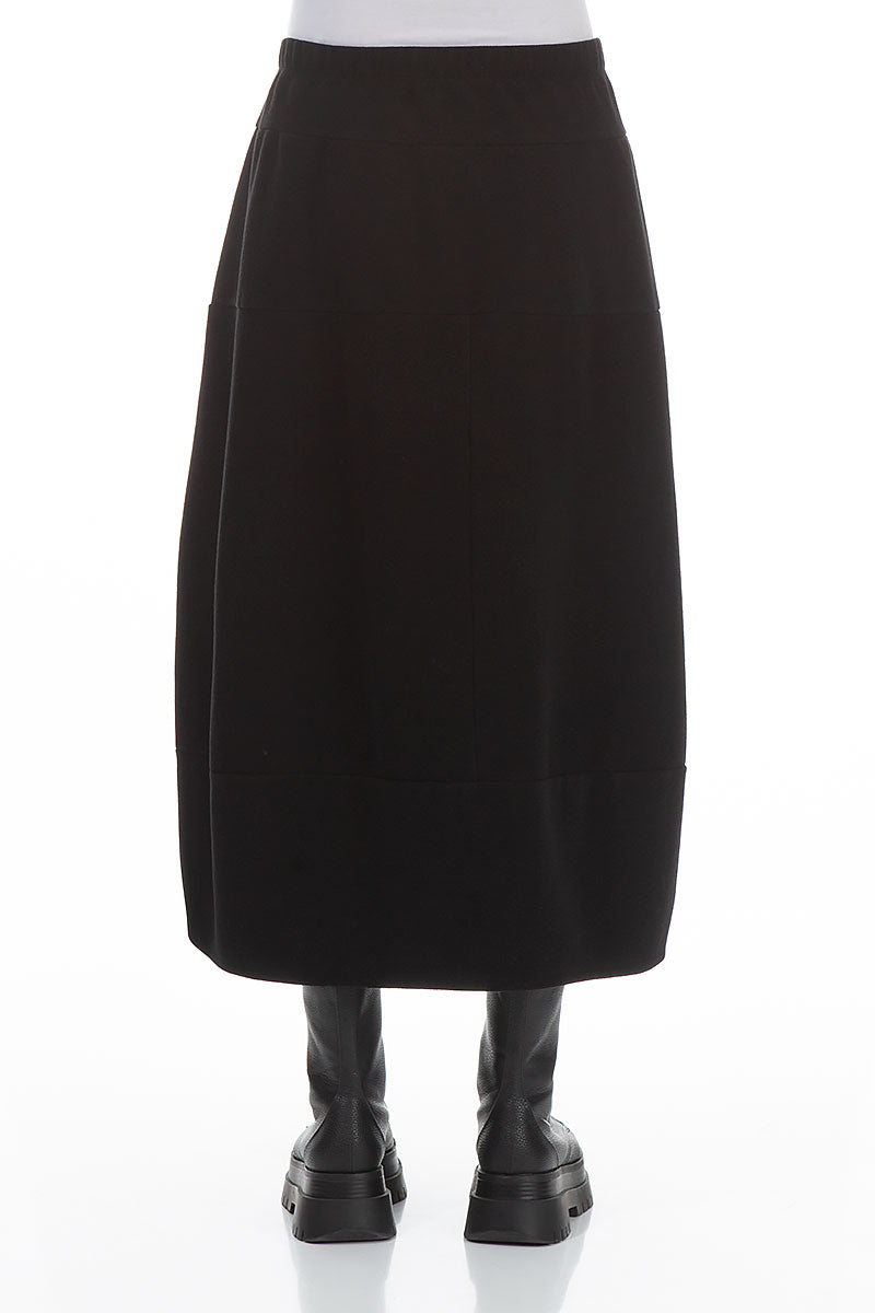 Loose Black Cotton Jersey Skirt