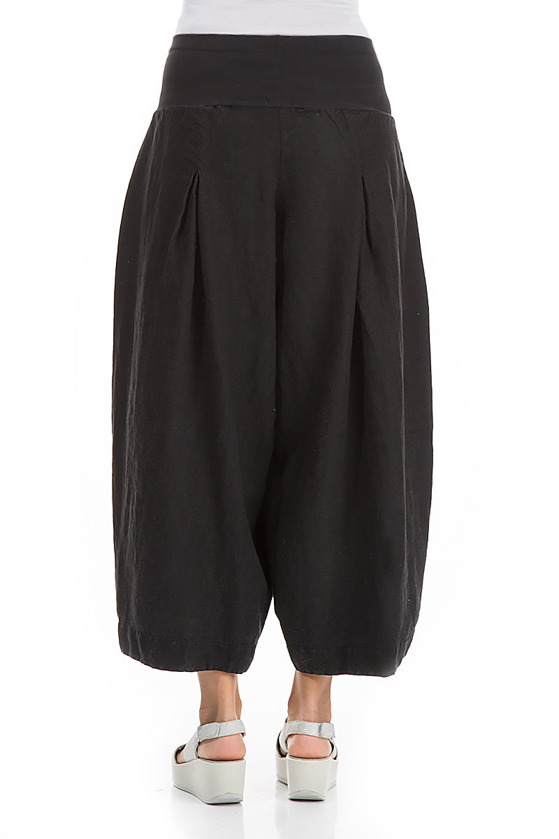 Loose Black Linen Trousers - GRIZAS | Natural Contemporary Womenswear