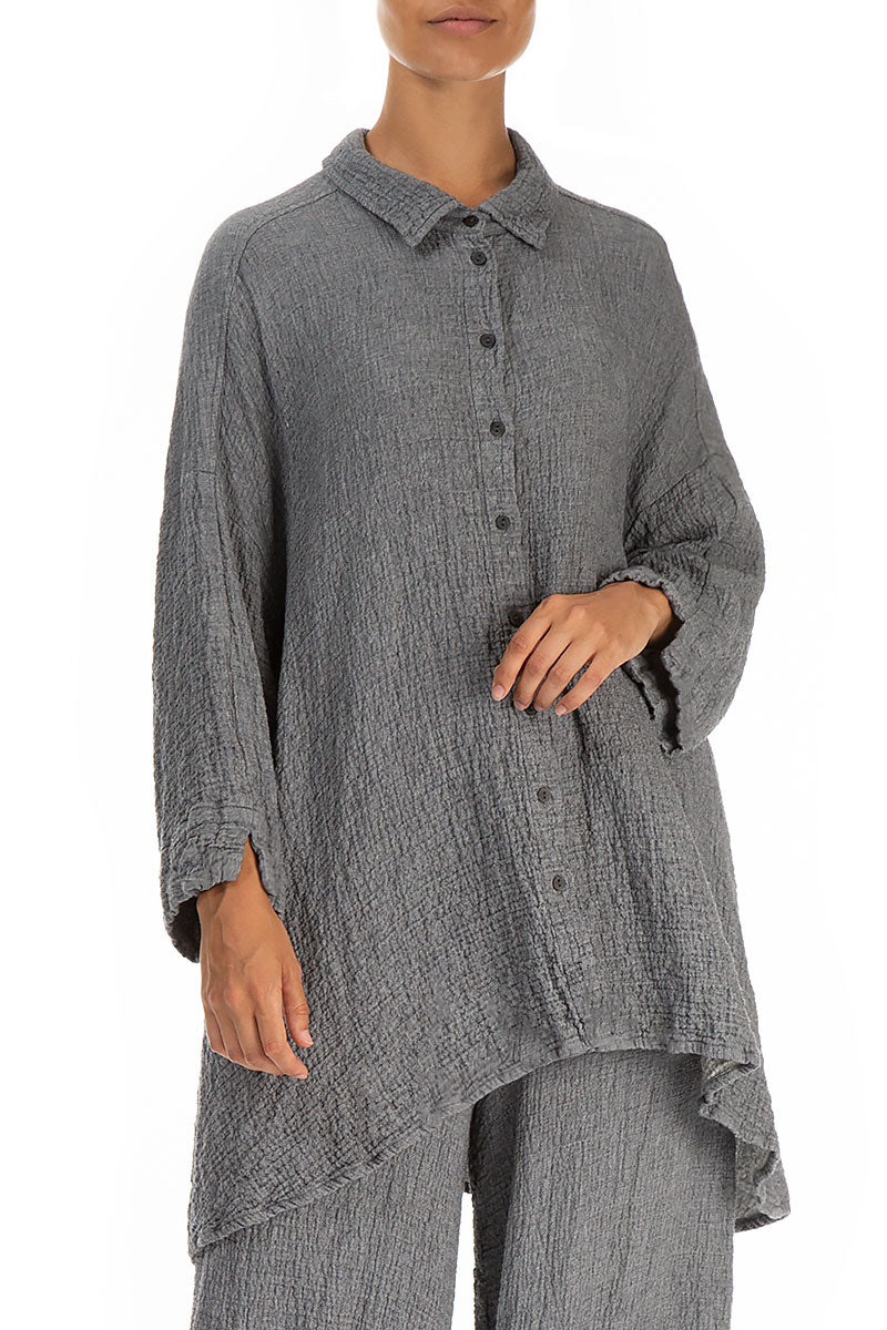 Loose Grey Wool Shirt