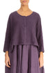 Loose Short Amethyst Textured Linen Jacket 1