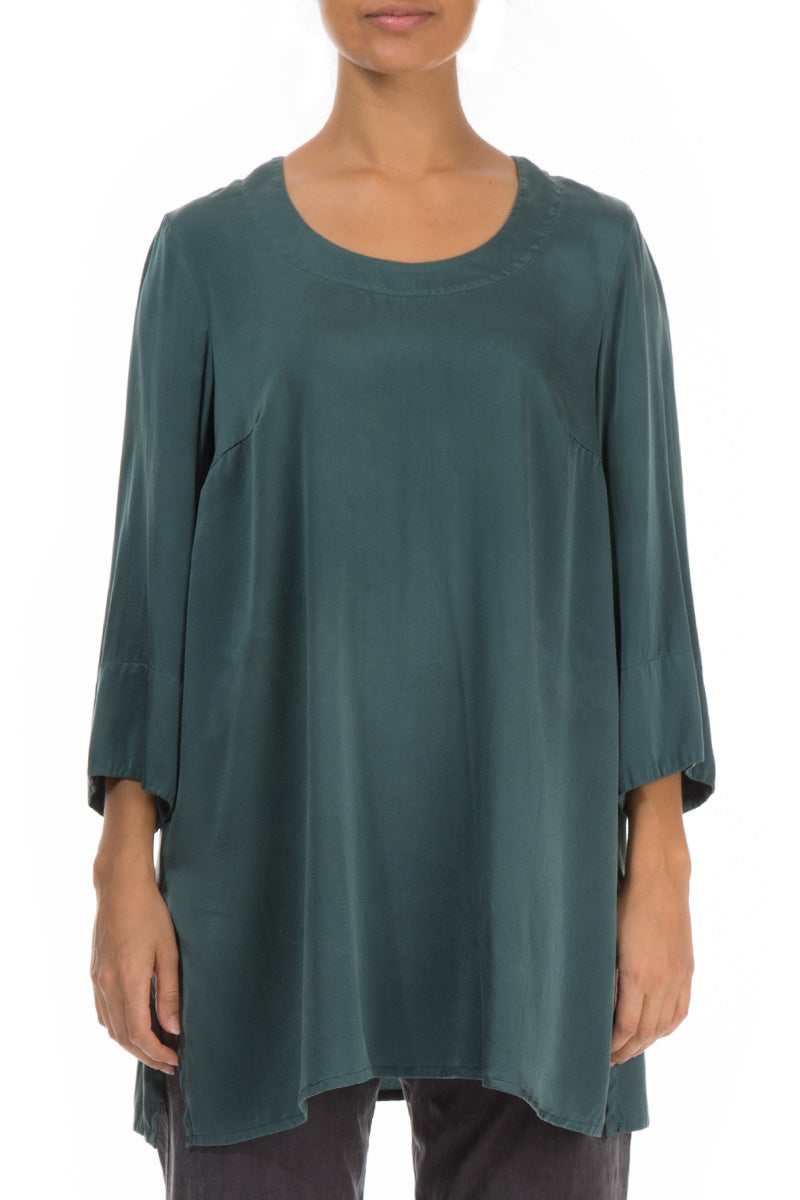 Loose Teal Silk Tunic