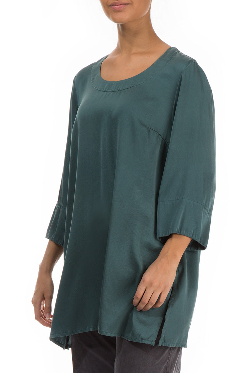 Loose Teal Silk Tunic