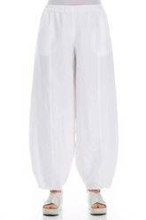 Loose White Linen Trousers 1