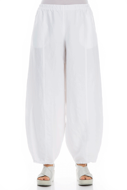 Loose White Linen Trousers 1