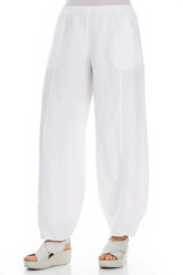 Loose White Linen Trousers 3