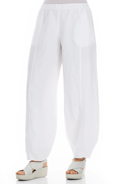 Loose White Linen Trousers 3