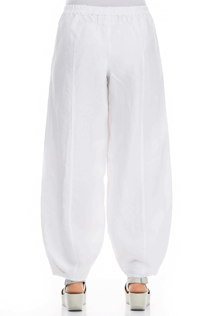 Loose White Linen Trousers 2