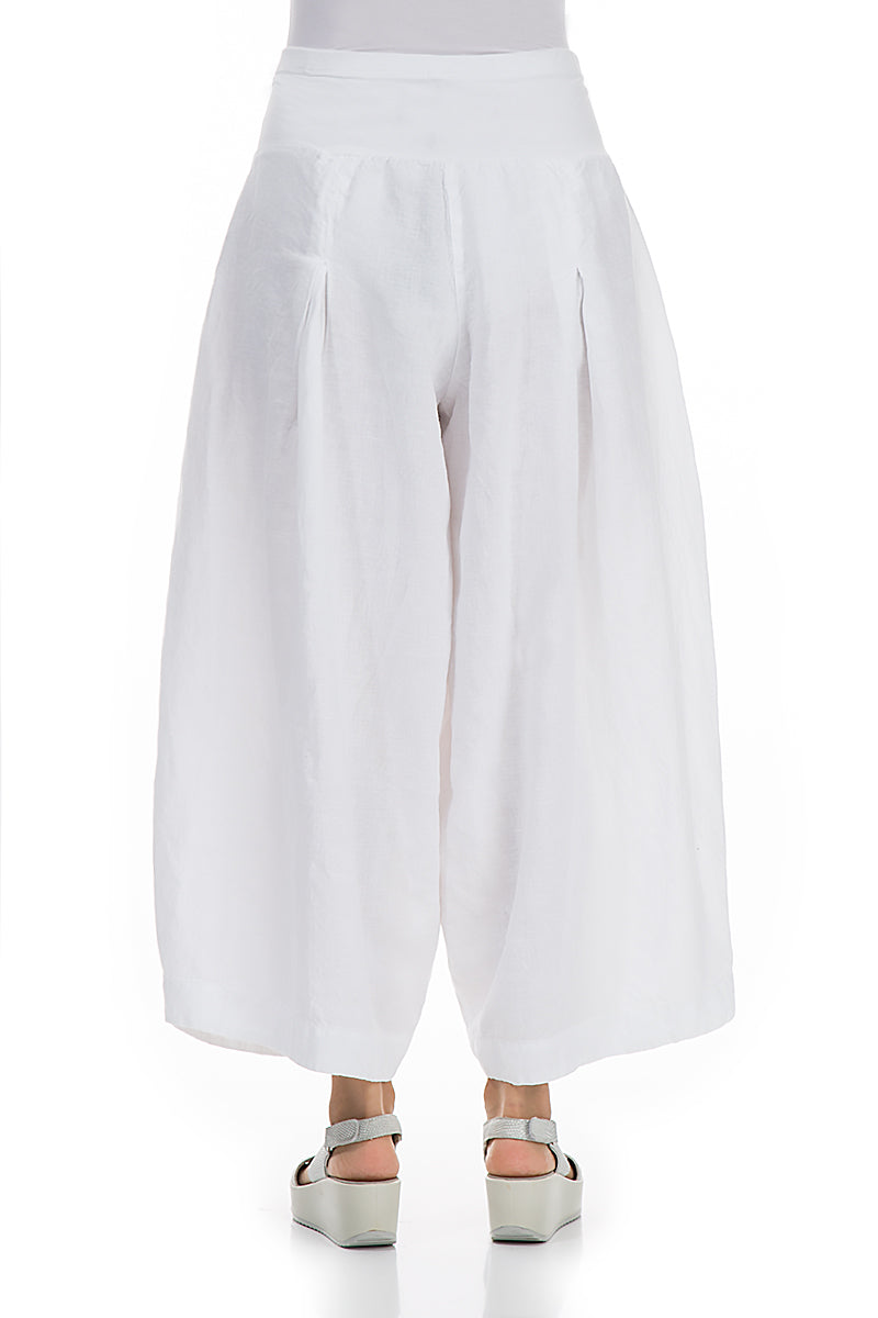 Loose White Linen Trousers