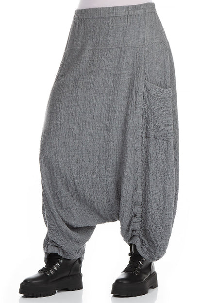 Loose Wide Grey Wool Trousers