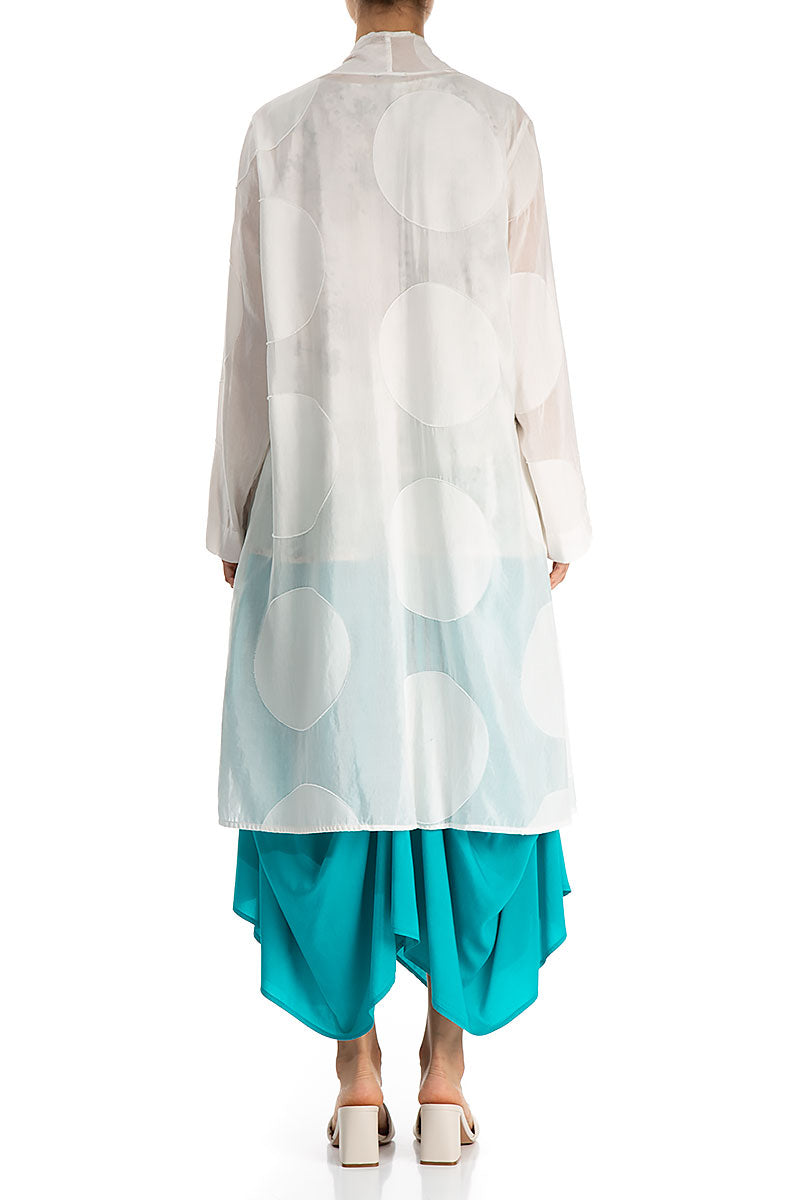 Large Bubbles White Silk Cotton Waterfall Jacket 2