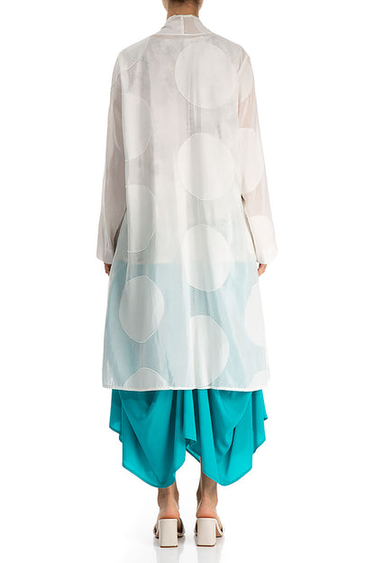 Large Bubbles White Silk Cotton Waterfall Jacket 2