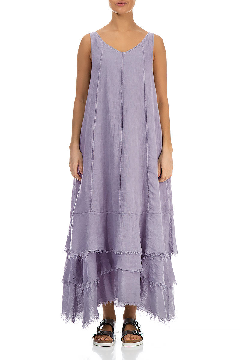 Maxi Lavender Gauze Linen Dress