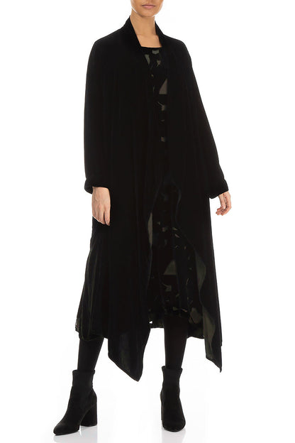 Maxi Open Ash Silk Velvet Jacket