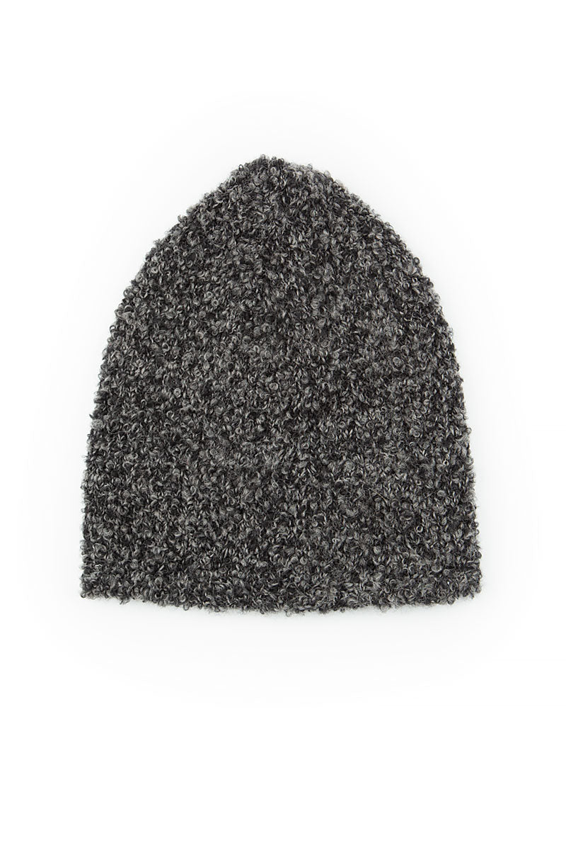 Melangé Grey Alpaca Wool Beanie Hat