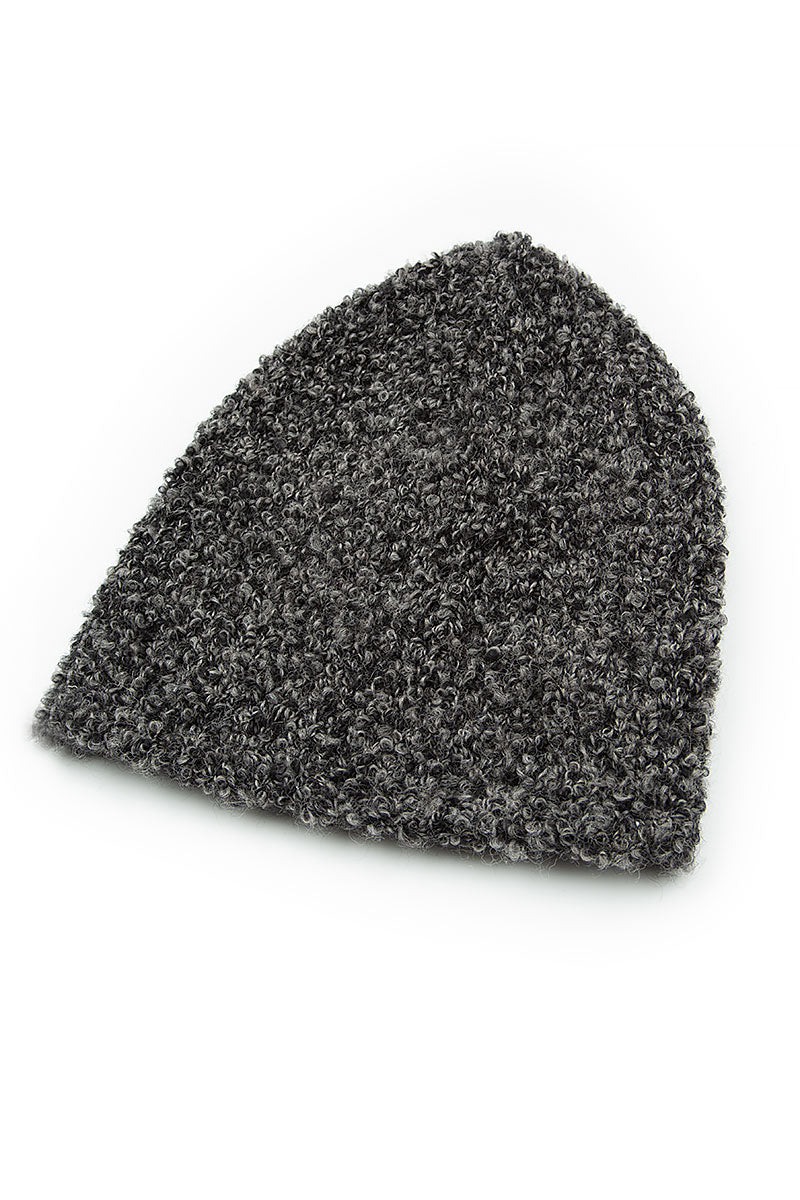 Melangé Grey Alpaca Wool Beanie Hat