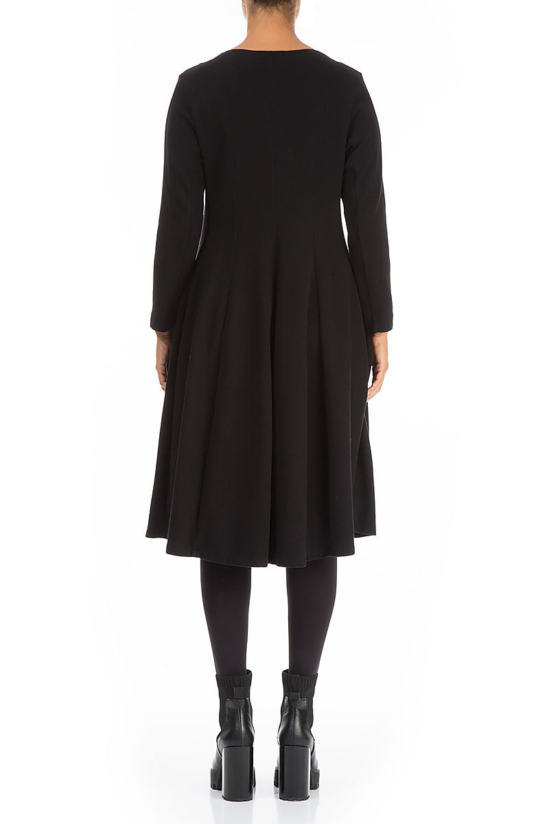Midi Black Cotton Dress