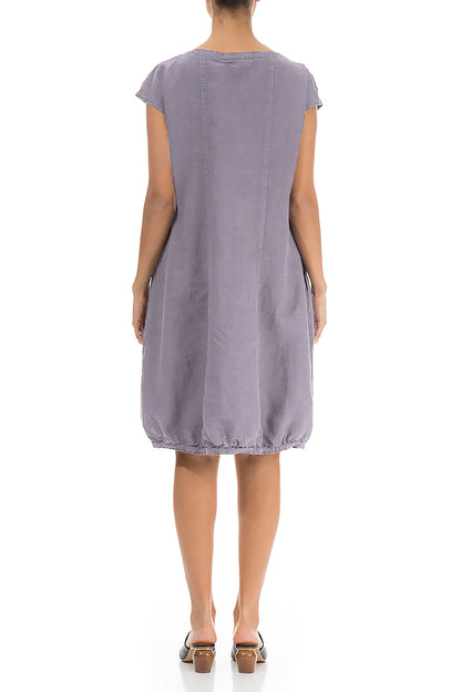 Midi Lavender Linen Dress 2