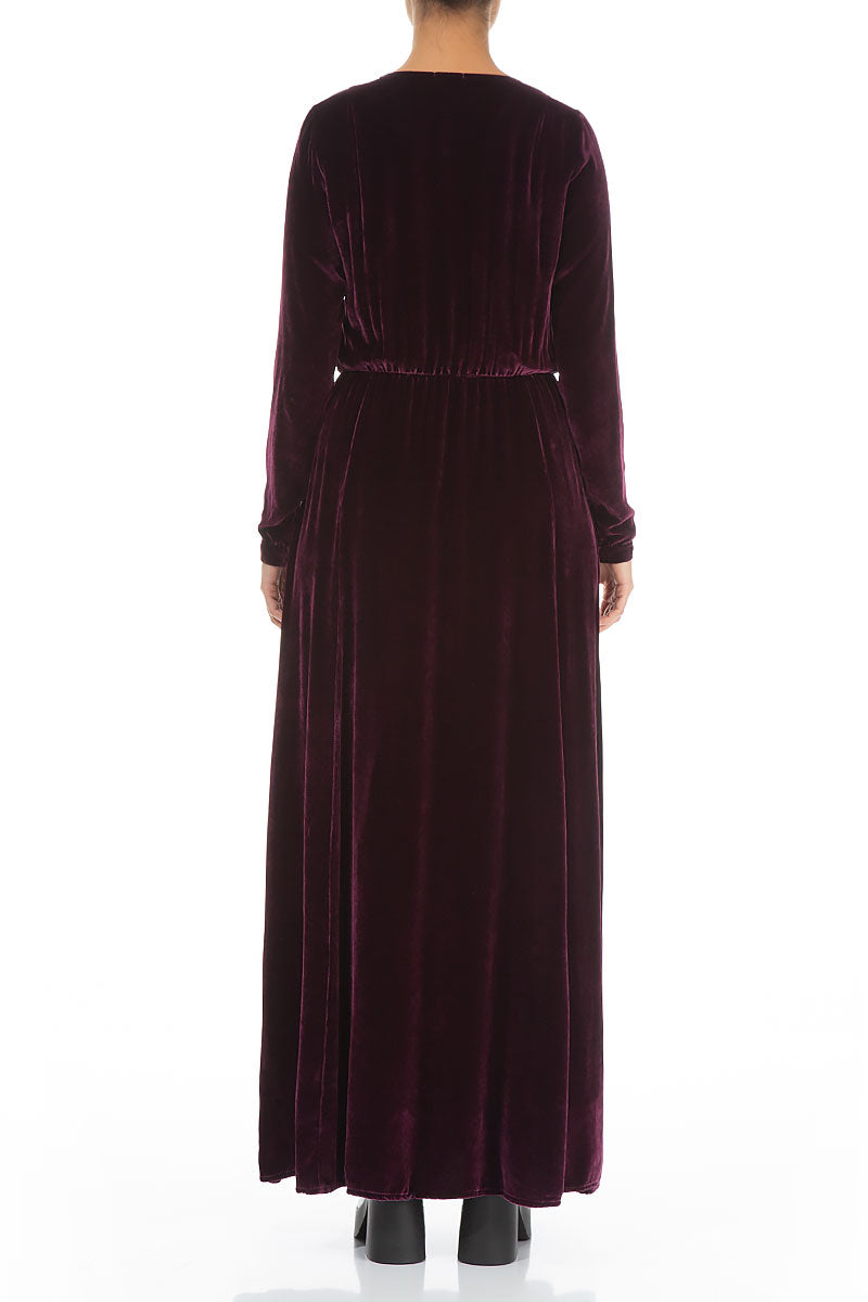 Mulberry Silk Velvet Maxi Dress